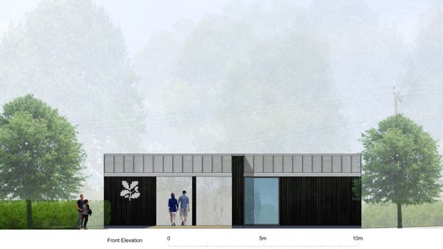 Front Elevation of the new Visitor Welcome Building